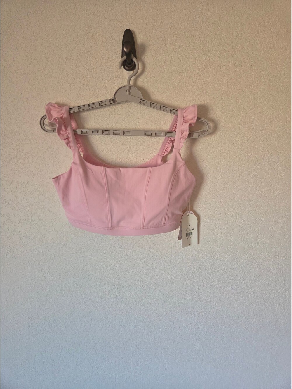 Blogilates Ruffle Corset Bra Light Pink 1X